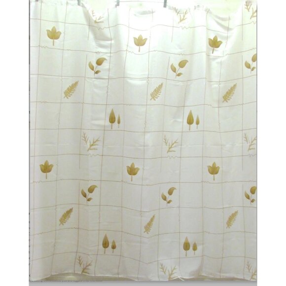 Dainty Home Inc. Leaves Shower Curtain Floral White Multi-Color - Picture 1 of 3